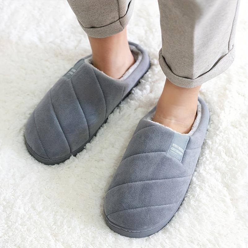 Winter Half Pack Men's Slippers Winter Home Warmth Plush Soft And Non Slip Indoor Simple Slippers For Women