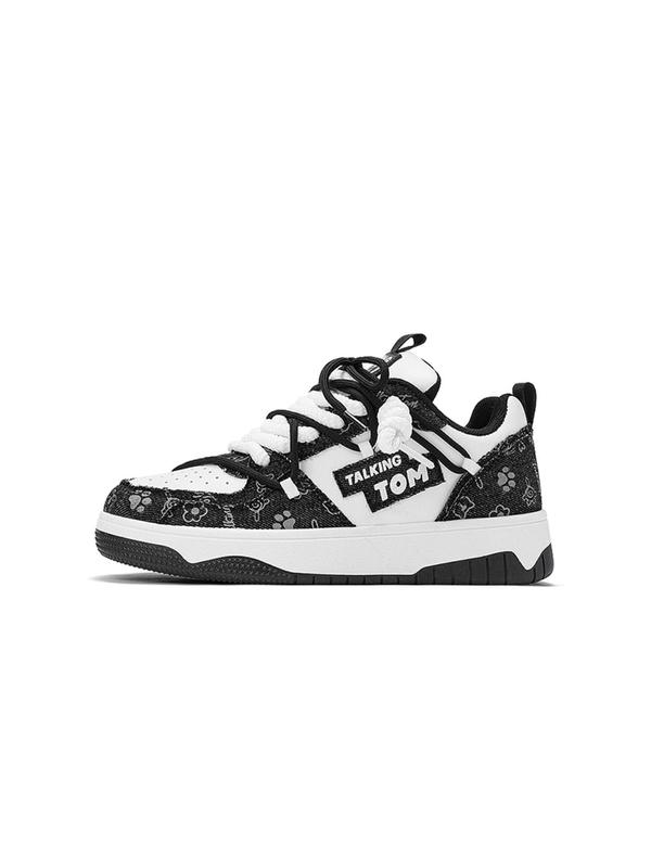 Unisex's Fashionable Patchwork Print Lace Up Skate Shoes, Casual Comfortable Breathable Low Top Shoes, Trendy All-match Skate Shoes for Daily Wear