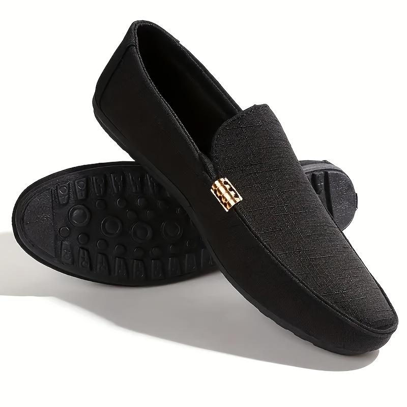 Men's Plain Canvas Loafers, Casual and Comfortable Flat Shoes, Suitable for Men Outdoor Shoes