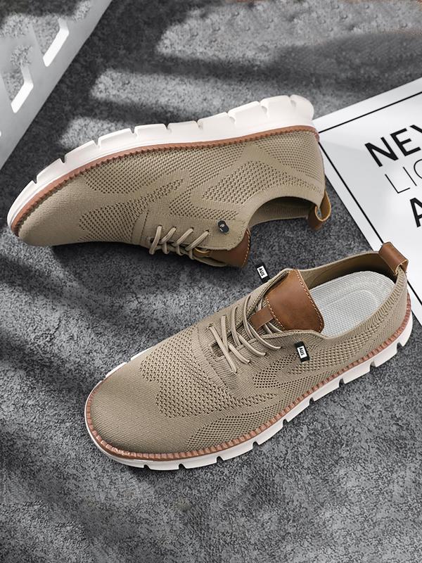 Men's Business Minimalist Lace Up Low Top Sneakers, Casual Breathable Comfortable Sports Running Designer Casual Shoes, Fashionable Lightweight Sneakers for Daily Wear