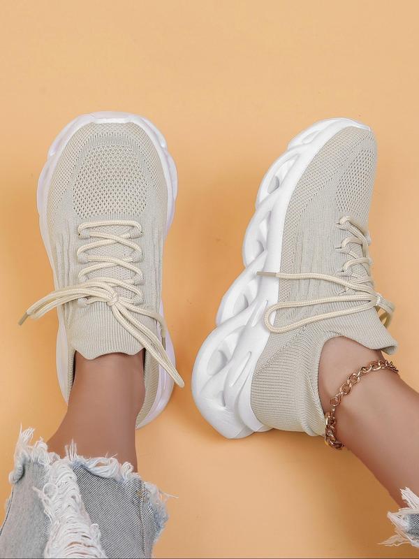 Women's Sporty Lace Up Low Top Minimalist Sneakers, Casual Comfortable Breathable Running Sports Shoes, All-match Non-slip Sneakers for Daily Wear