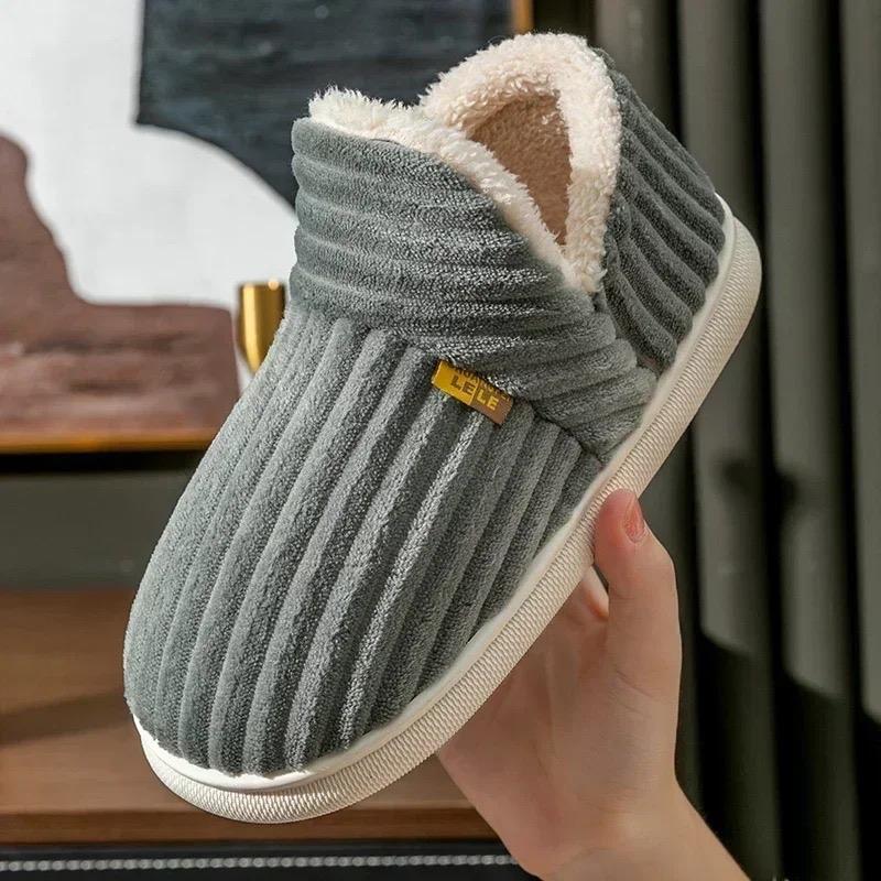 New Fur Slippers For Women Men Winter Furry Fashion Warm Ankles Plush Cozy Slides For Home Indoor Soft Sole Cotton Shoes Girl Footwear