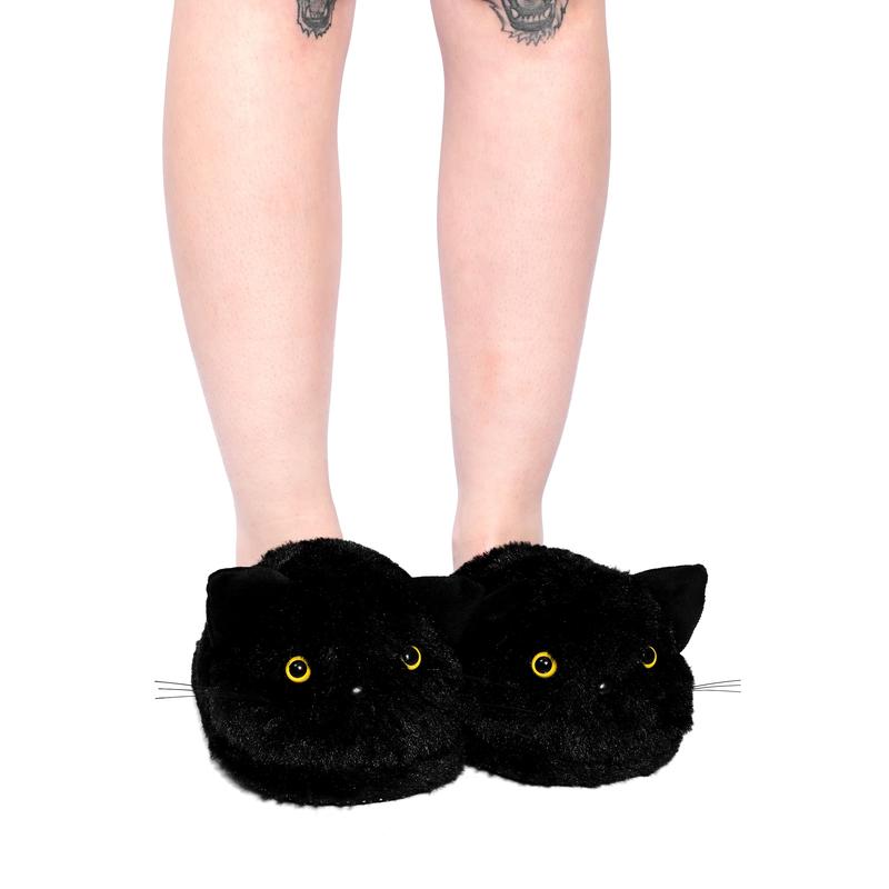 Black Cat Slippers