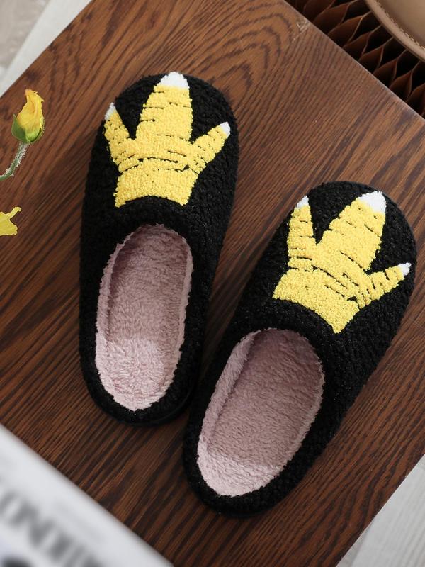 Women's Cute Cartoon Chicken Claw Design Plush Slippers, Casual Soft Comfortable Home Slippers, Warm Slippers for Indoor & Outdoor Use for All Seasons