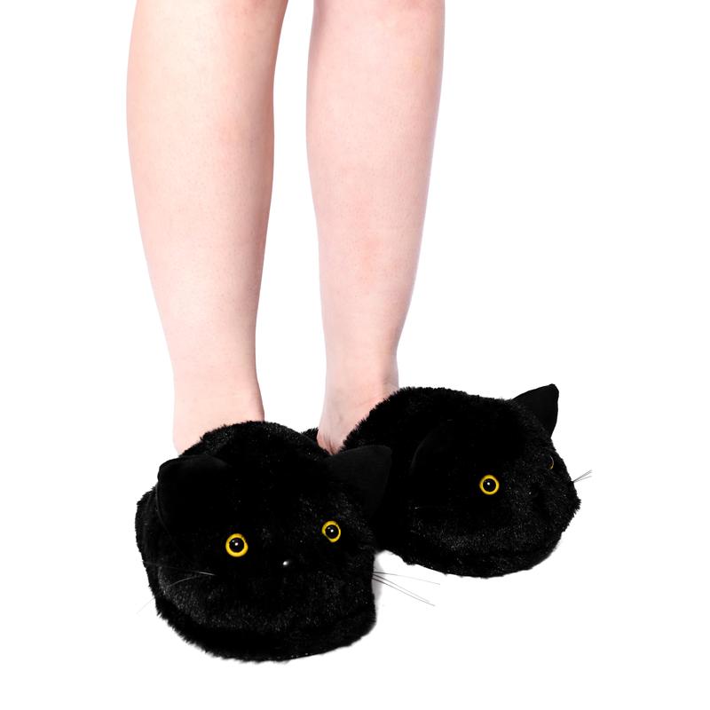 Black Cat Slippers