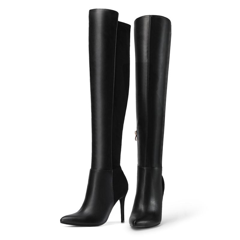 Dream Pairs Women's Stretch Pointed Toe Stiletto Over The Knee Boots