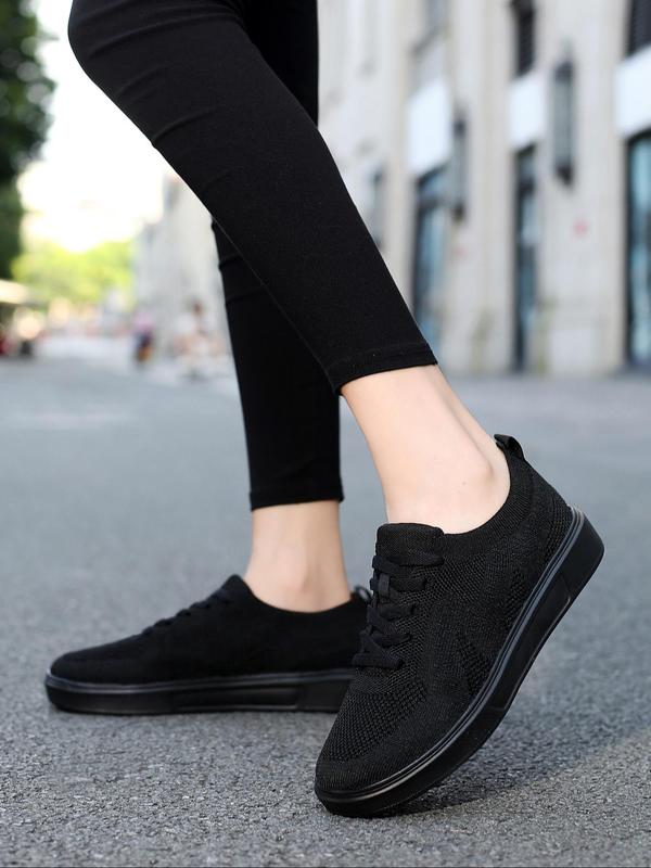 Women's Fashionable Lace Up Low Top Sneakers, Casual Breathable Comfortable Sports Shoes, Female All-match Round Toe Shoes for Daily Wear