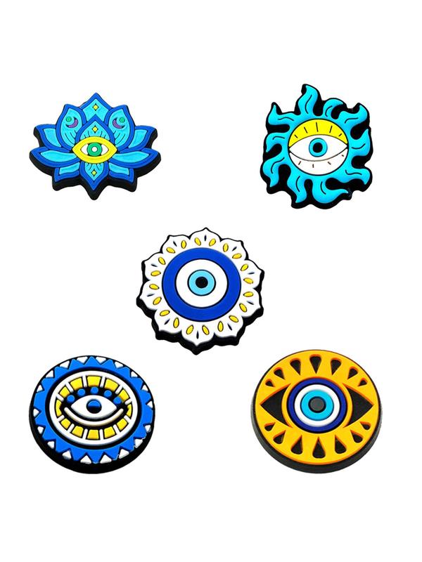 Evil Eye Series Shoe Decoration Charms, 25pcs Cute Cartoon Eye Design Shoe Decoration, Fashionable Shoes Decoration for Clogs, Shoes DIY Accessories