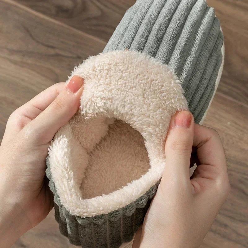 New Fur Slippers For Women Men Winter Furry Fashion Warm Ankles Plush Cozy Slides For Home Indoor Soft Sole Cotton Shoes Girl Footwear