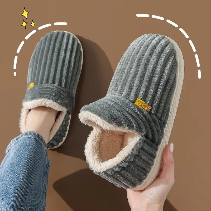 New Fur Slippers For Women Men Winter Furry Fashion Warm Ankles Plush Cozy Slides For Home Indoor Soft Sole Cotton Shoes Girl Footwear