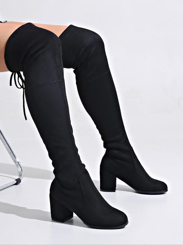 Women's Summer Trendy  Fabric Material  Minimalist Over The Knee Boots, Elegant Pointed Toe Knee Sock Boots, High Heels Winter Shoes, Booties for Women