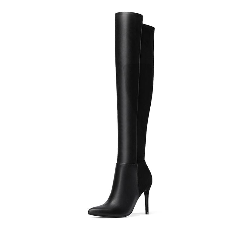 Dream Pairs Women's Stretch Pointed Toe Stiletto Over The Knee Boots