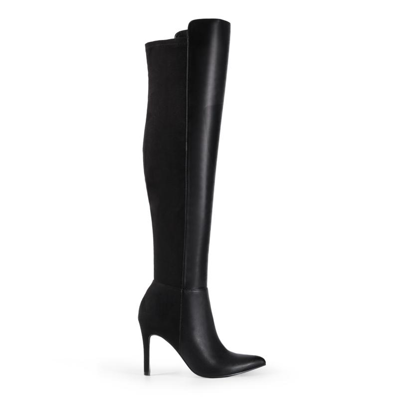 Dream Pairs Women's Stretch Pointed Toe Stiletto Over The Knee Boots