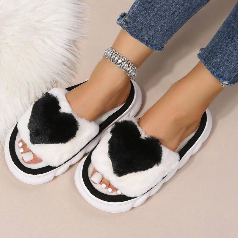 Heart Cotton Slippers for Women - Cozy Bedroom Slippers in Cute Design