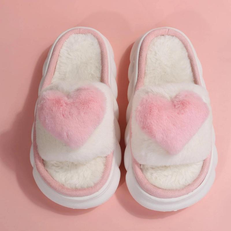 Heart Cotton Slippers for Women - Cozy Bedroom Slippers in Cute Design