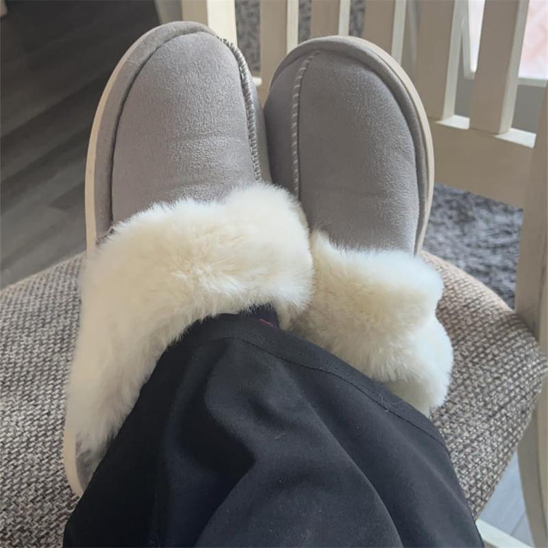 Women's Winter Slippers Fuzzy Warm Comfy Faux Fur Slip-on Fluffy Bedroom House Shoes Memory Foam Suede Cozy Plush Breathable Anti-Slip Indoor & Outdoor Winter