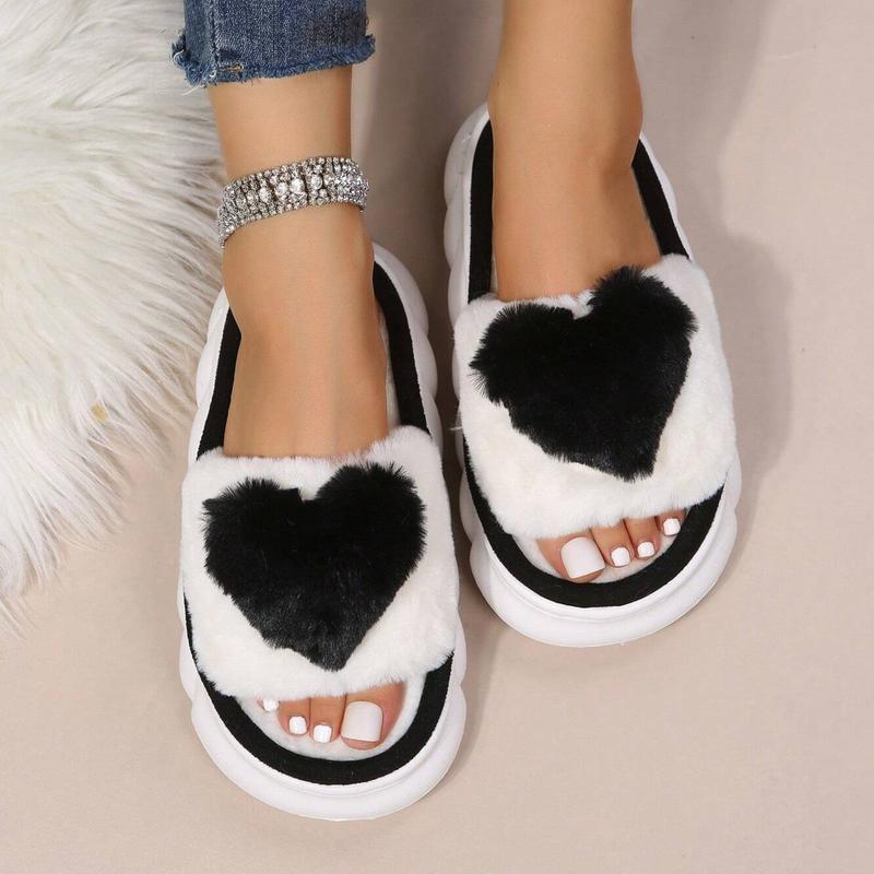 Heart Cotton Slippers for Women - Cozy Bedroom Slippers in Cute Design