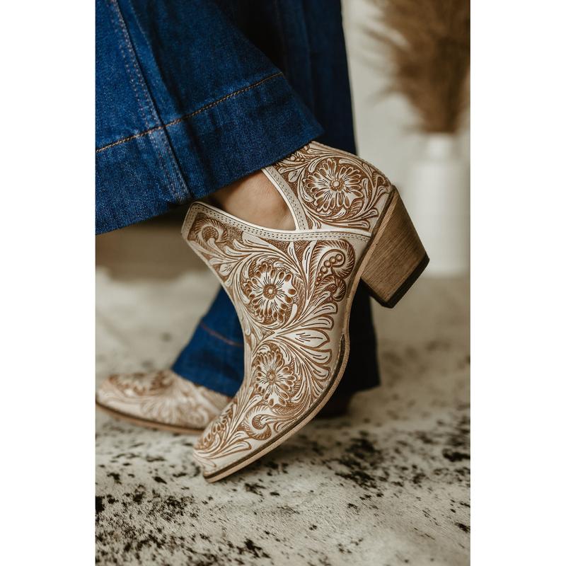 Western Moxie Hand-tooled Booties