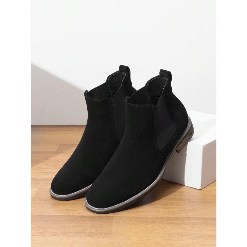 Men's Chelsea Boots High Top British Style Suede Comfortable Slip-On Ankle Boots Dress Formal Boots For Autumn Wearing