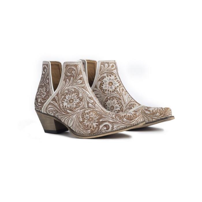 Western Moxie Hand-tooled Booties