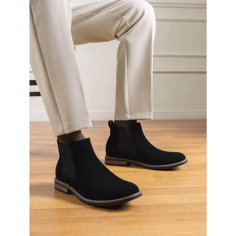 Men's Chelsea Boots High Top British Style Suede Comfortable Slip-On Ankle Boots Dress Formal Boots For Autumn Wearing