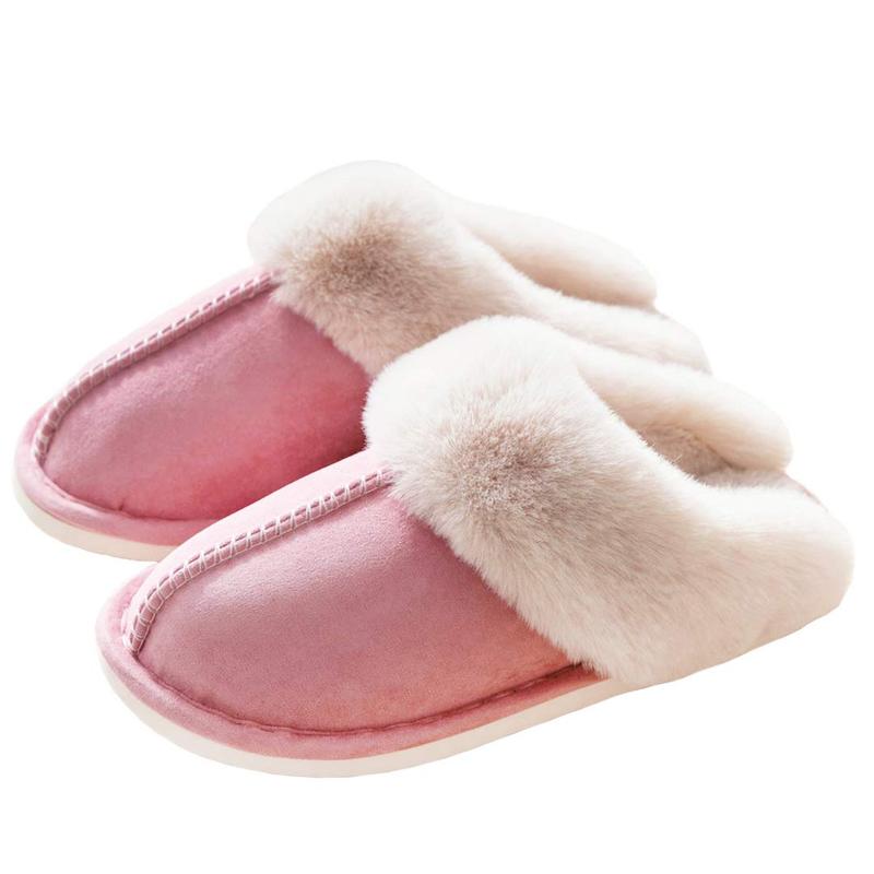 Cozy Warm Dual Fluff Slippers for Women - Ultra Soft, Warm, and Comfy Scuff Slippers with Non-Slip Rubber Sole for Indoor and Outdoor Use, Perfect for Cold Winter Days and House Shoes