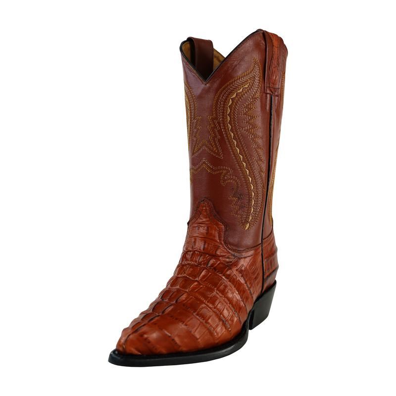 Men's Faux Crocodile Cowboy Style Burnt Orange Western Cowboy Boot