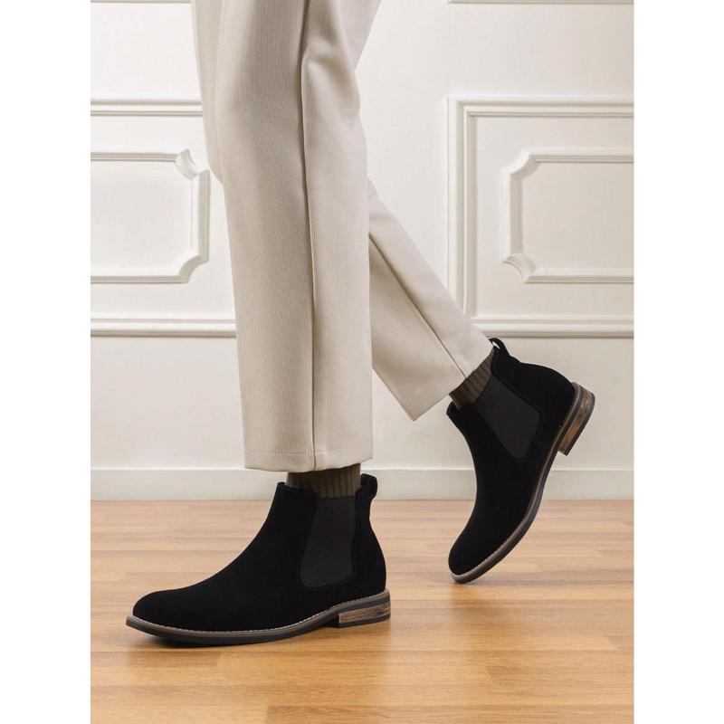 Men's Chelsea Boots High Top British Style Suede Comfortable Slip-On Ankle Boots Dress Formal Boots For Autumn Wearing