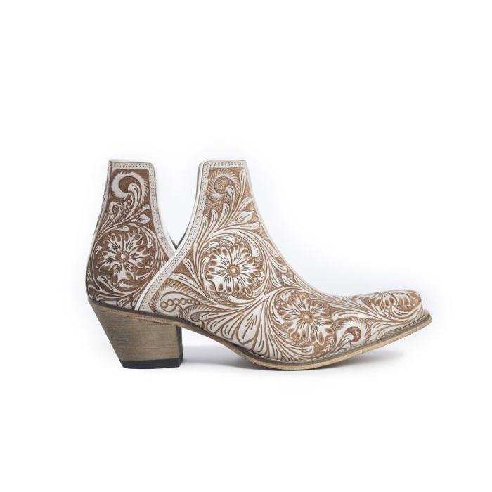 Western Moxie Hand-tooled Booties