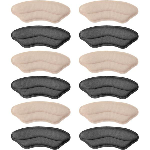 6 pairs of flexible heel pads for women's shoes, cushioning for better fit, comfort, and protection.