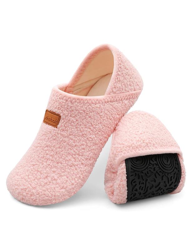 Women's Solid Color Plush Slippers, Casual Soft Comfortable Home Slippers, Warm Slippers for Indoor & Outdoor Use for Fall & Winter