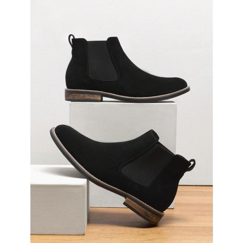 Men's Chelsea Boots High Top British Style Suede Comfortable Slip-On Ankle Boots Dress Formal Boots For Autumn Wearing