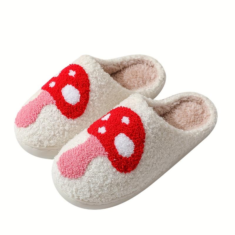 Cozy Cartoon Printed Womens Slippers - Soft Fabric Lined, Plush Comfortable Indoor Shoes with TPR Soles, Trendy Slip On Design for Relaxation at Home