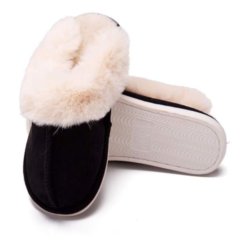 Luxurious Solid Color Fluffy Home Slippers - Ultra-Soft Sole, Cozy Platform Design, Plush Lined, Backless & Non-slip - Quiet Mute Shoes for Ultimate Comfort