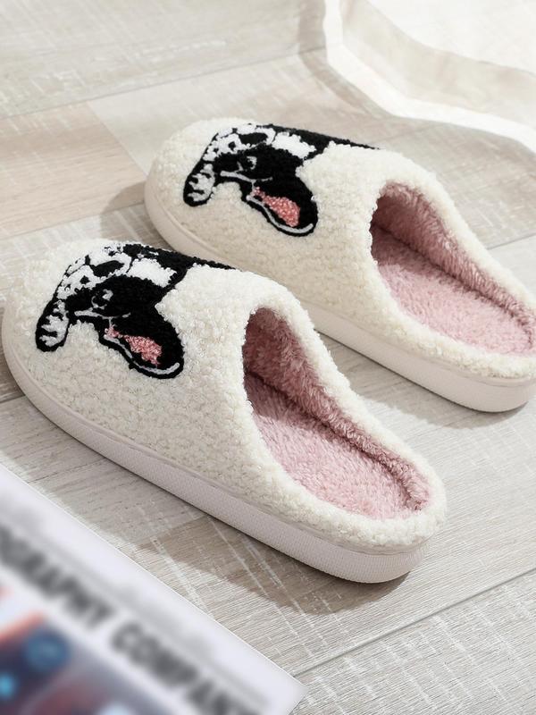 Women's Cute Cartoon Dog Pattern Plush Slippers, Soft Comfortable Home Slippers, Cute House Slippers for Women, Warm Slippers for Indoor & Outdoor Use for All Seasons