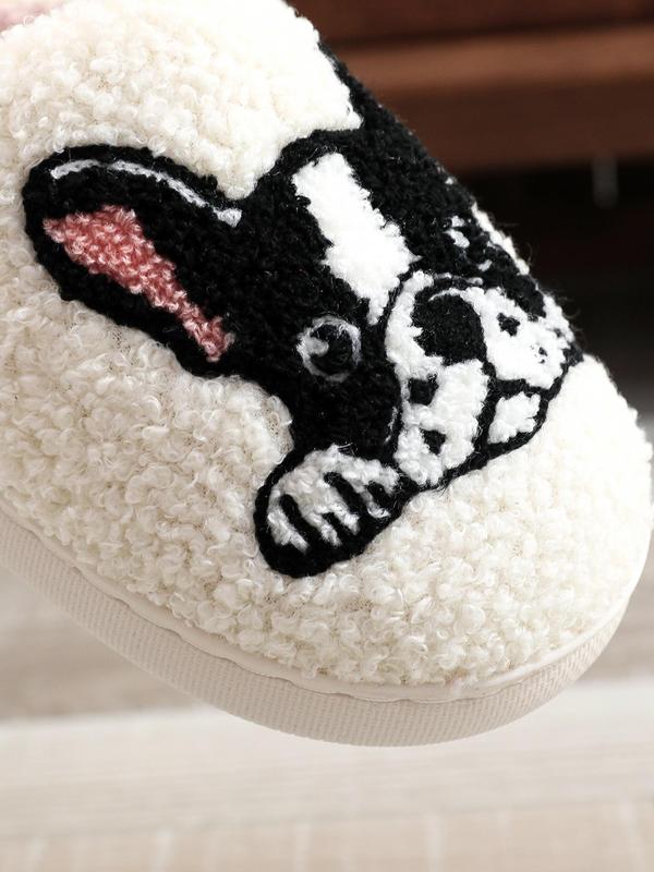 Women's Cute Cartoon Dog Pattern Plush Slippers, Soft Comfortable Home Slippers, Cute House Slippers for Women, Warm Slippers for Indoor & Outdoor Use for All Seasons