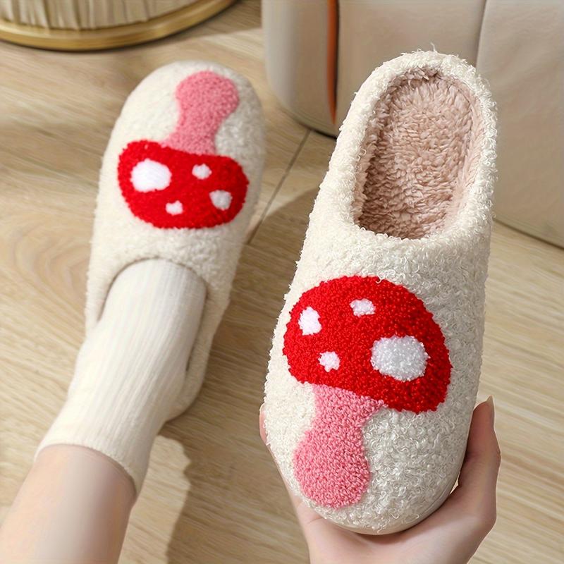 Cozy Cartoon Printed Womens Slippers - Soft Fabric Lined, Plush Comfortable Indoor Shoes with TPR Soles, Trendy Slip On Design for Relaxation at Home