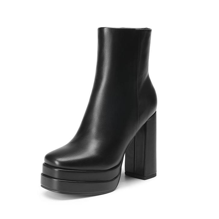 Dream Pairs Y2K-Inspired Square Toe Platform Ankle Boots for Women with Cuban Heel