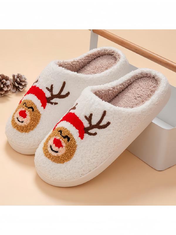 Women's Cute Cozy Christmas Plush Slippers, Warm Slipper Cotton Soft Comfortable Indoor House Slippers for Winter & Spring