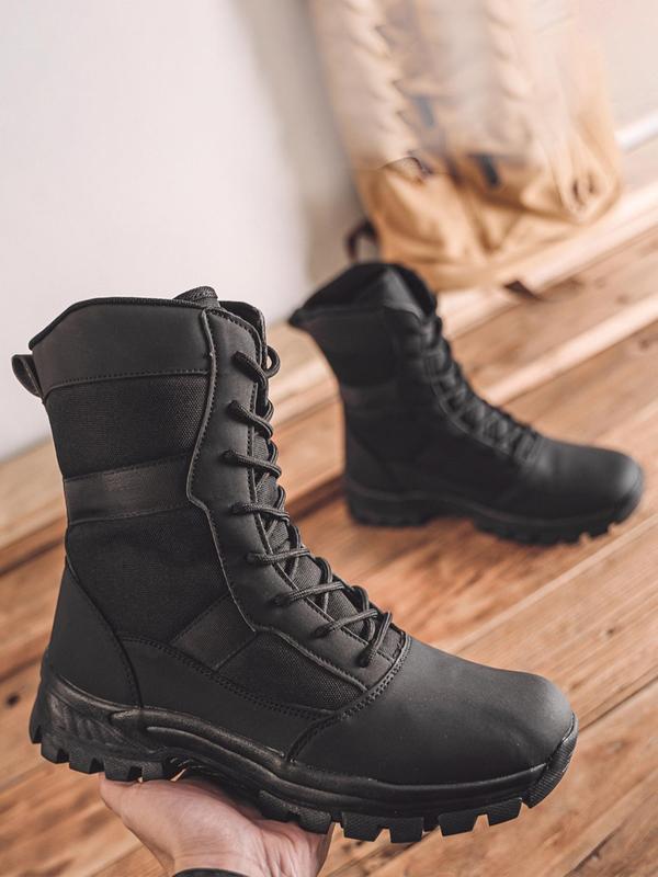 Men's 2024 Summer Street Trend Minimalist Mid-calf Boots, Trendy Sporty Combat Boots for Fall & Winter, Outdoor Sporty Winter Shoes for Men, Boy's Comfort Walking Shoes, Footwear Ankle Boots Men