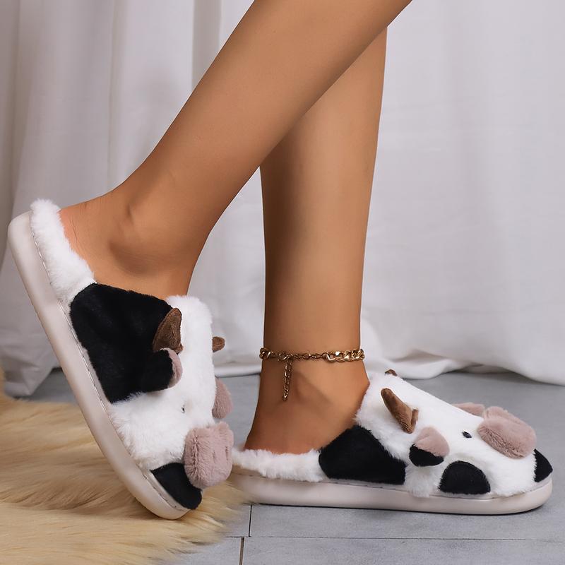 Cute Cow Slippers for Women Winter Cozy Animal House Slippers Cute Slippers Walking Shoes