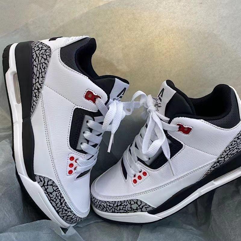 Hong Kong Retro Air Cushion White Shoes Men's All-Match Black and White Panda Couple Jogging Sneaker Trendy Comfortable