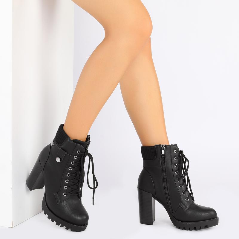 Dream Pairs Women's Chunky High Heel Ankle Boots