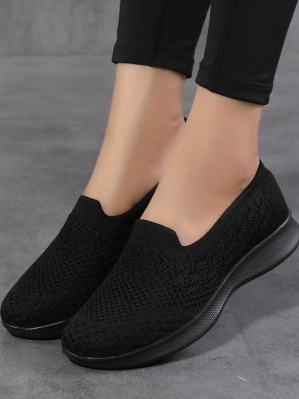 Women's Simple Style Plain Color Slip on Mesh Sneakers, Fall Outfits, Fall Freshness, Casual Comfortable Sports Running Shoes, Breathable Lightweight Slip on Shoes for Daily Wear, Women's Sneakers