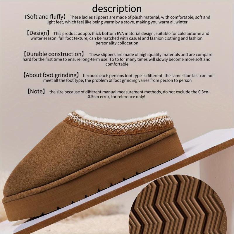 Women's Cozy Slip-On Flats - Casual Indoor Outdoor Shoes with Soft Sole, Plush Lining & Non-Slip EVA Sole