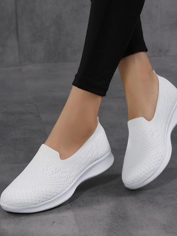 Women's Simple Style Plain Color Slip on Mesh Sneakers, Fall Outfits, Fall Freshness, Casual Comfortable Sports Running Shoes, Breathable Lightweight Slip on Shoes for Daily Wear, Women's Sneakers