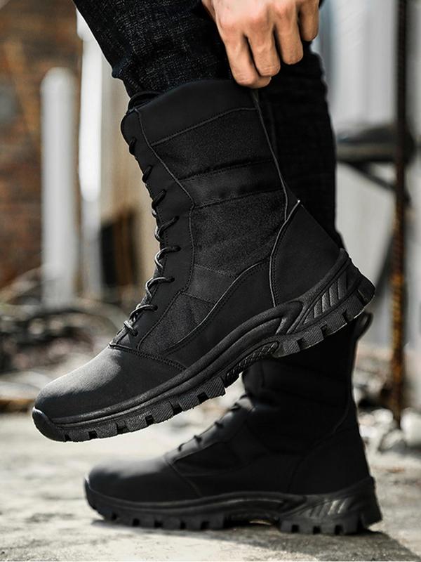 Men's 2024 Summer Street Trend Minimalist Mid-calf Boots, Trendy Sporty Combat Boots for Fall & Winter, Outdoor Sporty Winter Shoes for Men, Boy's Comfort Walking Shoes, Footwear Ankle Boots Men