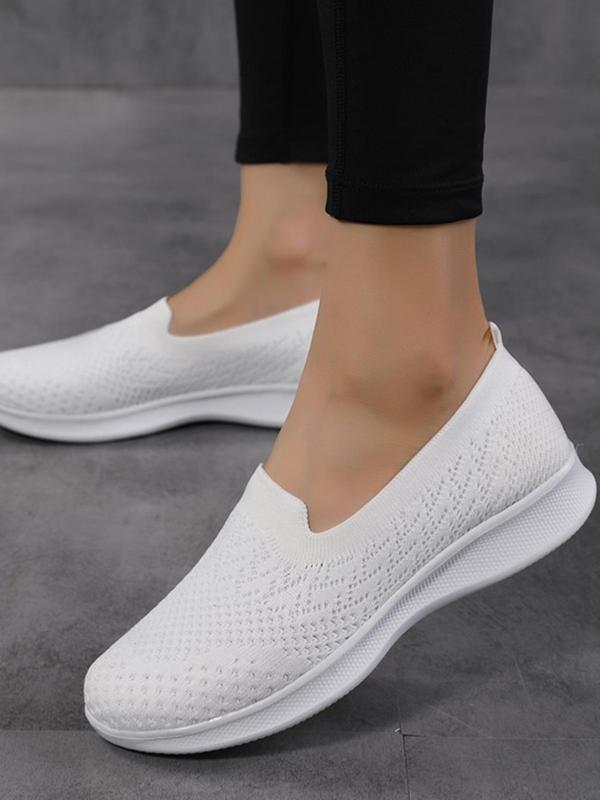 Women's Simple Style Plain Color Slip on Mesh Sneakers, Fall Outfits, Fall Freshness, Casual Comfortable Sports Running Shoes, Breathable Lightweight Slip on Shoes for Daily Wear, Women's Sneakers