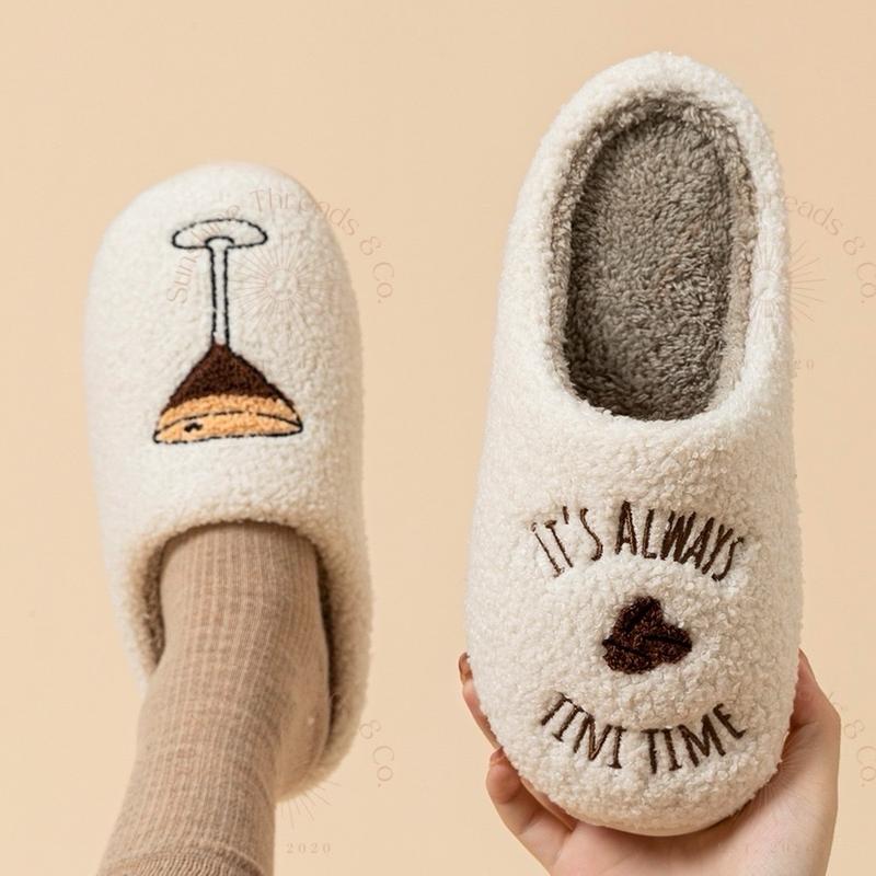 Espresso Martini Slippers Women's It's Always Tini Time Girl Cozy Slipper Fuzzy Comfy Slide christmas slipper Footwear Black Friday present gift guide