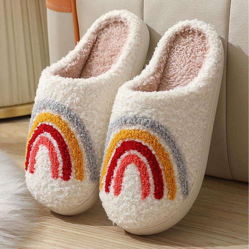 Women Fuzzy Cartoon Pattern Cotton Slippers, Memory Foam Fluffy Slippers, Cozy House Slippers, Indoor Outdoor Home Shoes